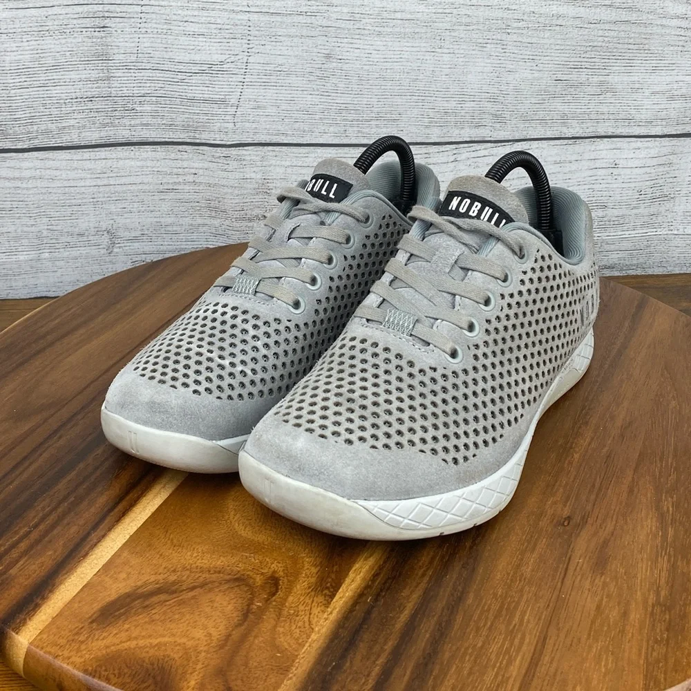 NoBull Outwork Perforated Grey Suede CrossFit Training Shoes Women’s Size 8.5